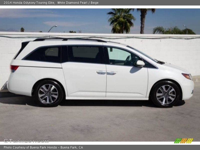 White Diamond Pearl / Beige 2014 Honda Odyssey Touring Elite