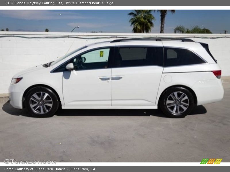 White Diamond Pearl / Beige 2014 Honda Odyssey Touring Elite