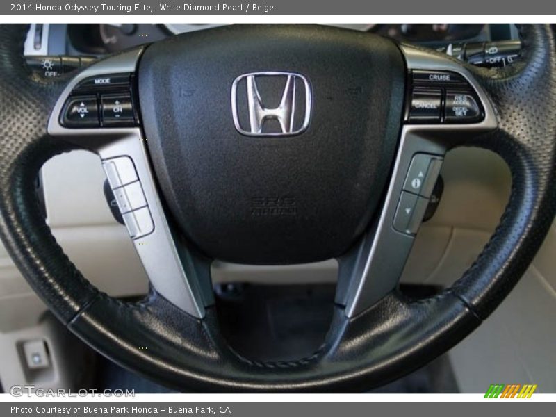 White Diamond Pearl / Beige 2014 Honda Odyssey Touring Elite