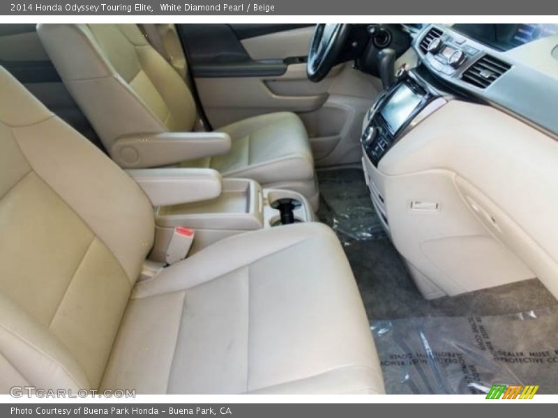 White Diamond Pearl / Beige 2014 Honda Odyssey Touring Elite