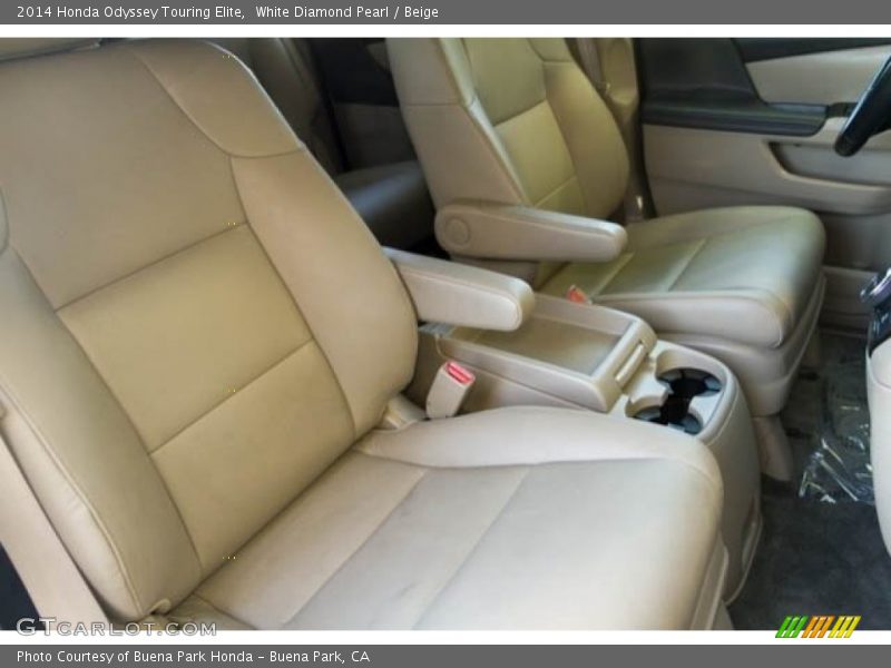 White Diamond Pearl / Beige 2014 Honda Odyssey Touring Elite