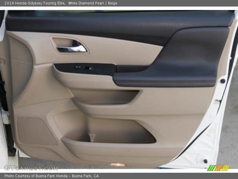 White Diamond Pearl / Beige 2014 Honda Odyssey Touring Elite