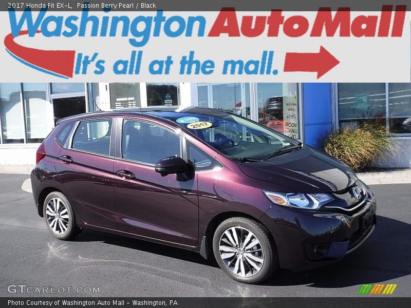Passion Berry Pearl / Black 2017 Honda Fit EX-L