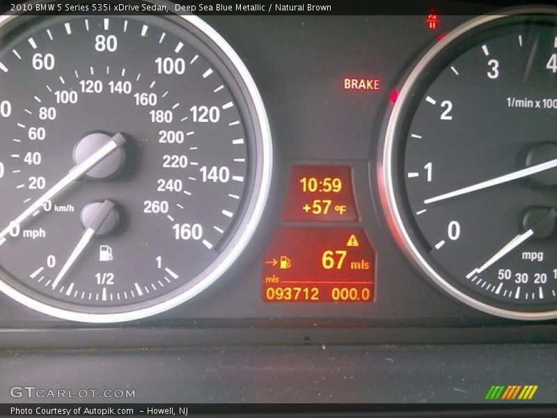 Deep Sea Blue Metallic / Natural Brown 2010 BMW 5 Series 535i xDrive Sedan