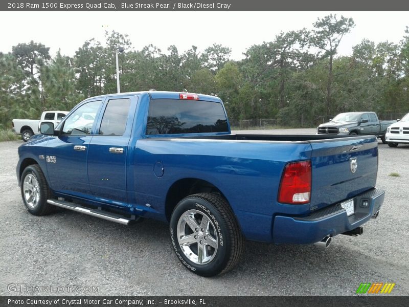 Blue Streak Pearl / Black/Diesel Gray 2018 Ram 1500 Express Quad Cab