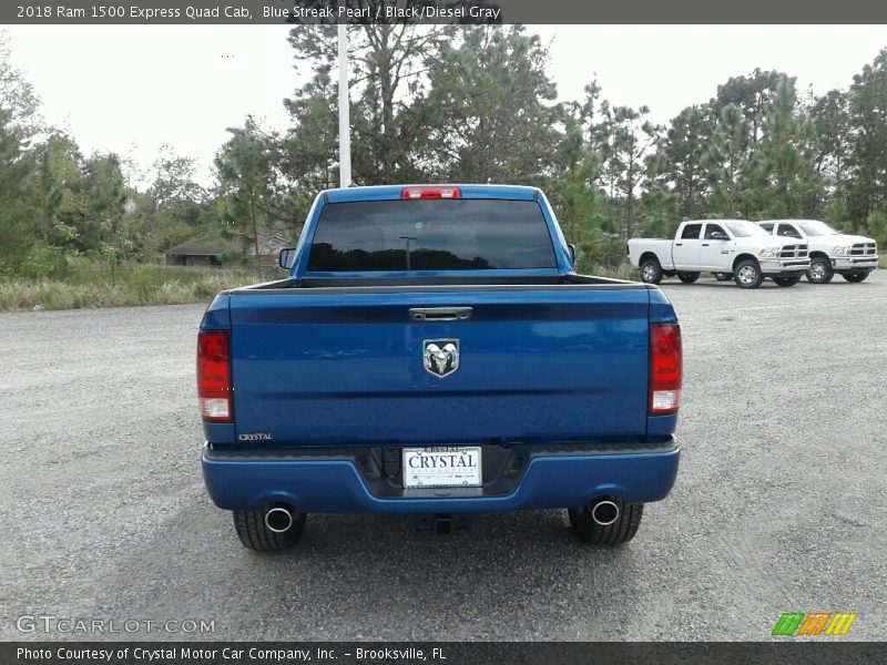Blue Streak Pearl / Black/Diesel Gray 2018 Ram 1500 Express Quad Cab