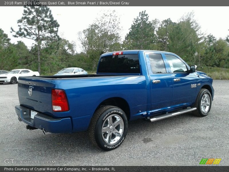 Blue Streak Pearl / Black/Diesel Gray 2018 Ram 1500 Express Quad Cab