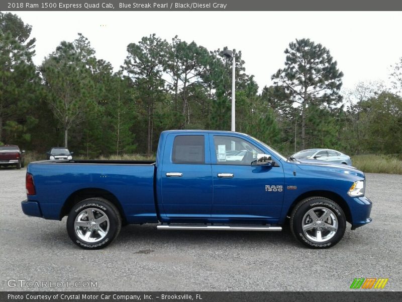 Blue Streak Pearl / Black/Diesel Gray 2018 Ram 1500 Express Quad Cab