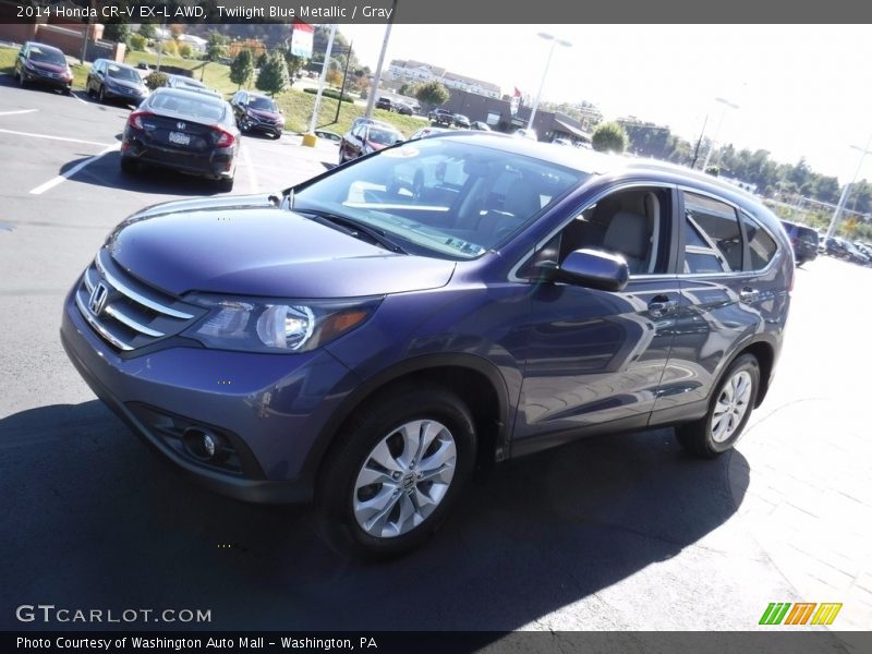 Twilight Blue Metallic / Gray 2014 Honda CR-V EX-L AWD