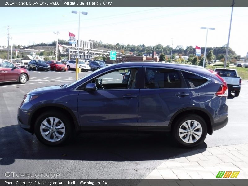 Twilight Blue Metallic / Gray 2014 Honda CR-V EX-L AWD