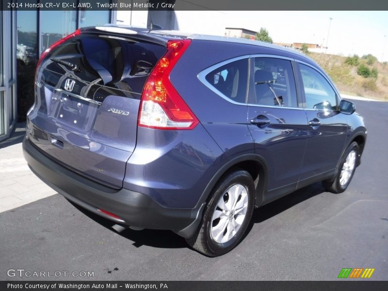 Twilight Blue Metallic / Gray 2014 Honda CR-V EX-L AWD