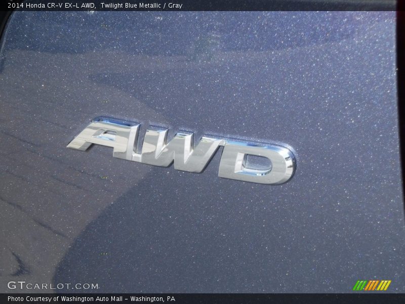 Twilight Blue Metallic / Gray 2014 Honda CR-V EX-L AWD