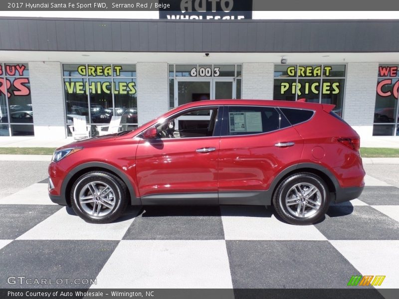 Serrano Red / Beige 2017 Hyundai Santa Fe Sport FWD