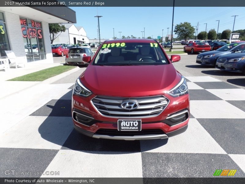 Serrano Red / Beige 2017 Hyundai Santa Fe Sport FWD