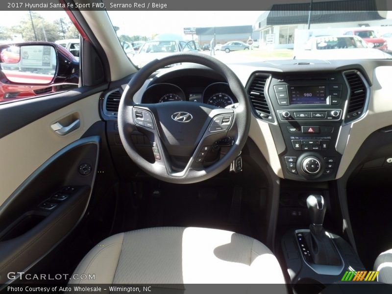 Serrano Red / Beige 2017 Hyundai Santa Fe Sport FWD