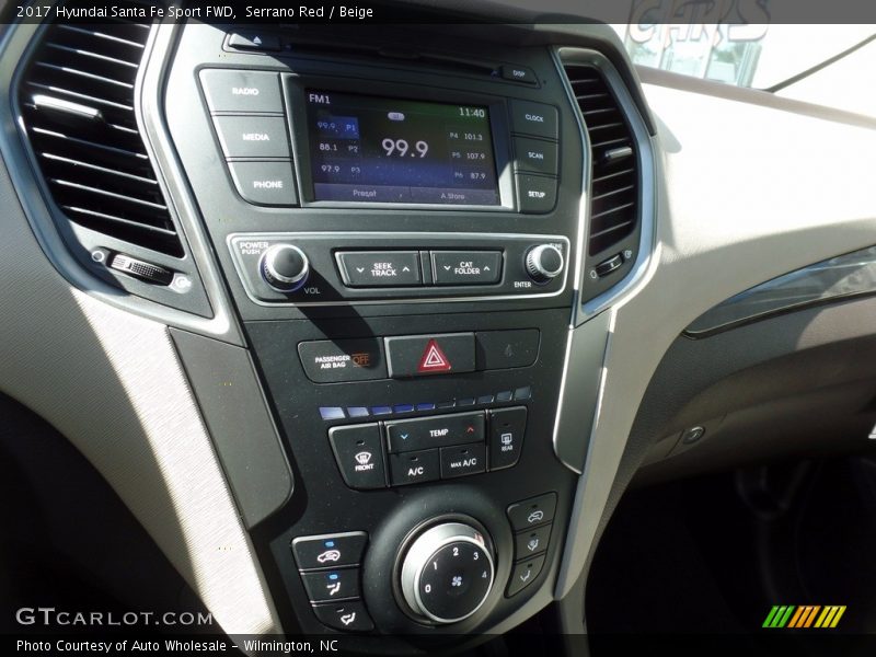 Serrano Red / Beige 2017 Hyundai Santa Fe Sport FWD
