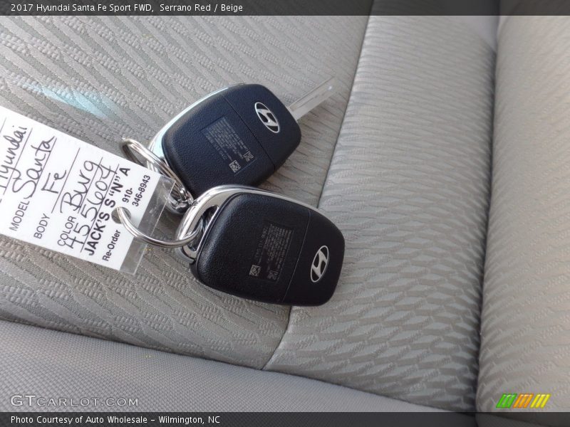 Serrano Red / Beige 2017 Hyundai Santa Fe Sport FWD