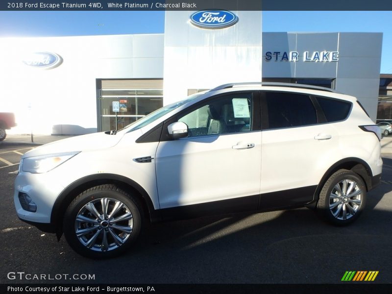 White Platinum / Charcoal Black 2018 Ford Escape Titanium 4WD
