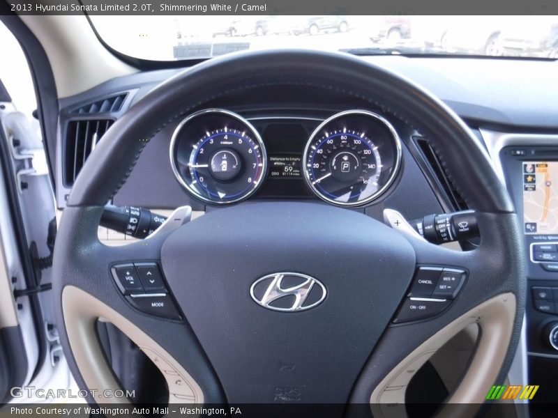 Shimmering White / Camel 2013 Hyundai Sonata Limited 2.0T