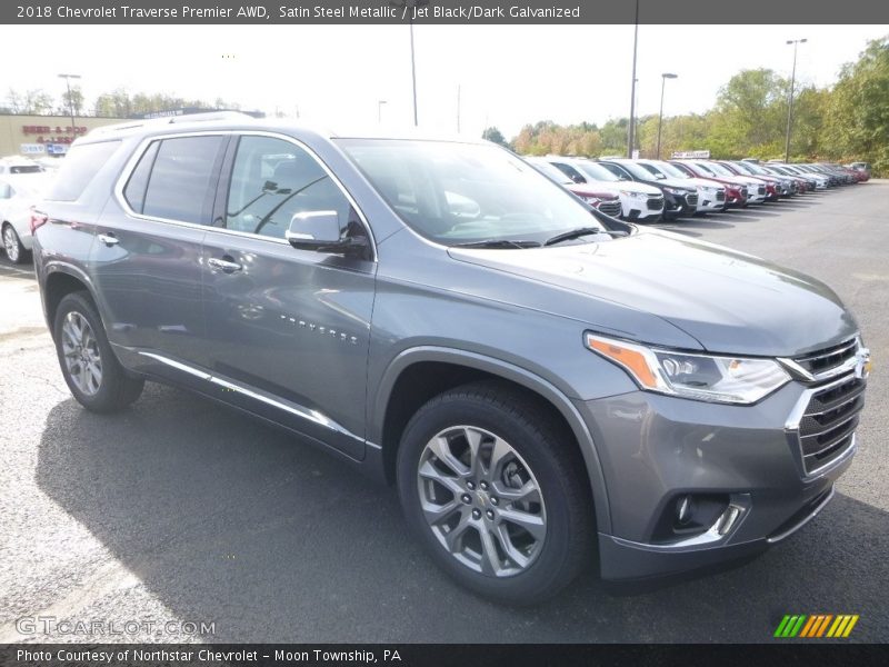 Satin Steel Metallic / Jet Black/Dark Galvanized 2018 Chevrolet Traverse Premier AWD