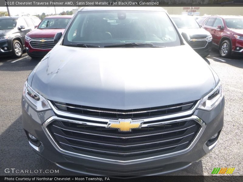 Satin Steel Metallic / Jet Black/Dark Galvanized 2018 Chevrolet Traverse Premier AWD