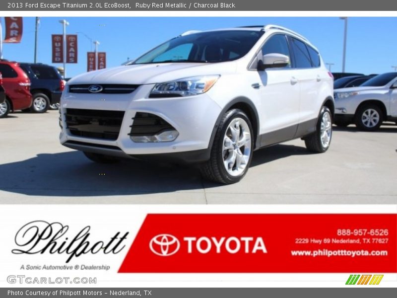 Ruby Red Metallic / Charcoal Black 2013 Ford Escape Titanium 2.0L EcoBoost