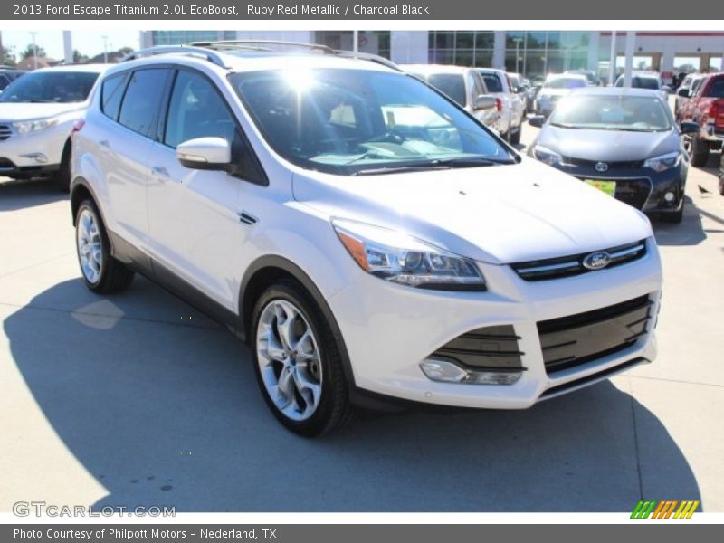 Ruby Red Metallic / Charcoal Black 2013 Ford Escape Titanium 2.0L EcoBoost