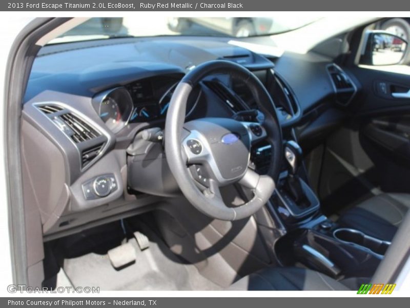 Ruby Red Metallic / Charcoal Black 2013 Ford Escape Titanium 2.0L EcoBoost