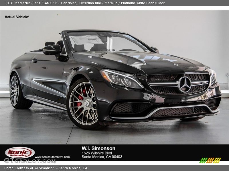 Obsidian Black Metallic / Platinum White Pearl/Black 2018 Mercedes-Benz S AMG S63 Cabriolet
