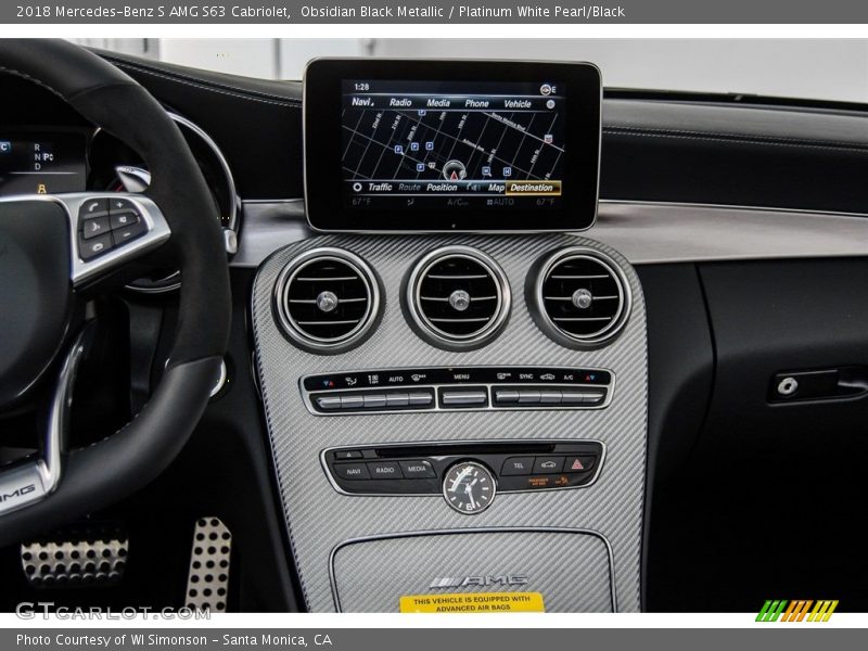 Obsidian Black Metallic / Platinum White Pearl/Black 2018 Mercedes-Benz S AMG S63 Cabriolet