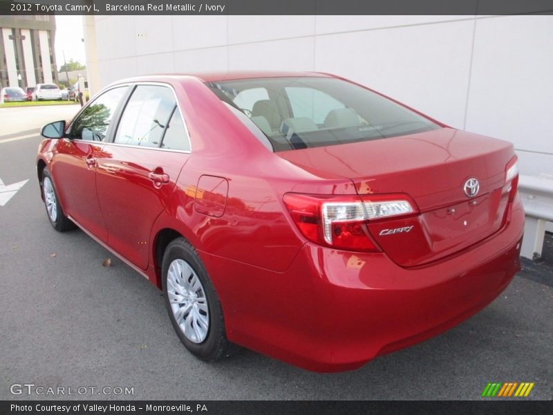 Barcelona Red Metallic / Ivory 2012 Toyota Camry L