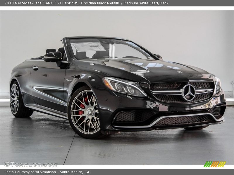 Obsidian Black Metallic / Platinum White Pearl/Black 2018 Mercedes-Benz S AMG S63 Cabriolet