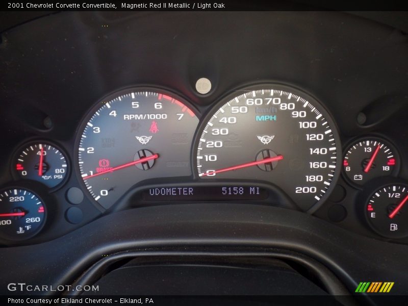 Magnetic Red II Metallic / Light Oak 2001 Chevrolet Corvette Convertible