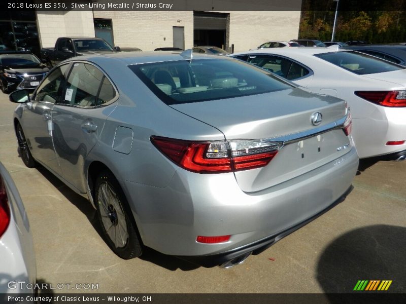 Silver Lining Metallic / Stratus Gray 2018 Lexus ES 350