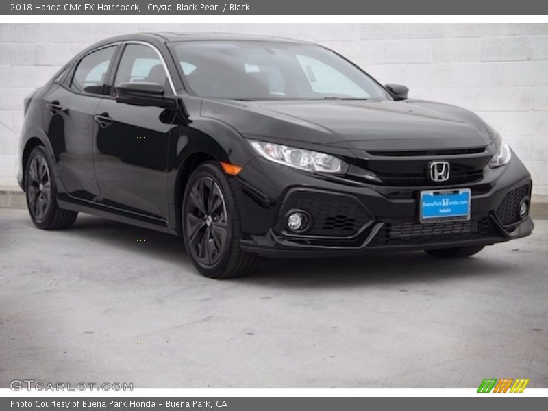 Crystal Black Pearl / Black 2018 Honda Civic EX Hatchback