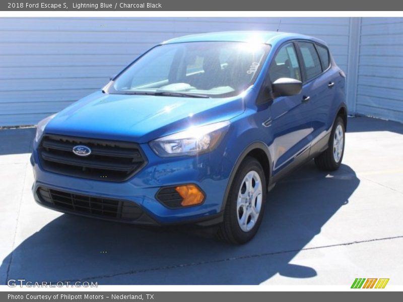 Lightning Blue / Charcoal Black 2018 Ford Escape S
