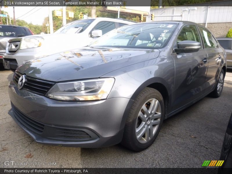 Tempest Blue Metallic / Titan Black 2014 Volkswagen Jetta SE Sedan