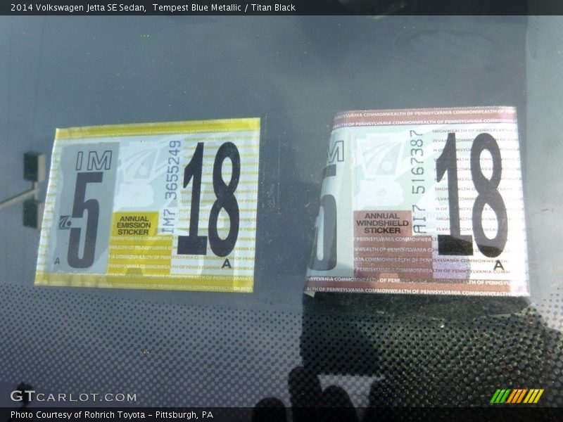 Tempest Blue Metallic / Titan Black 2014 Volkswagen Jetta SE Sedan