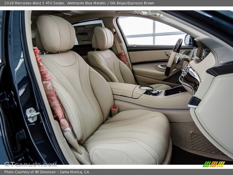 Anthracite Blue Metallic / Silk Beige/Espresso Brown 2018 Mercedes-Benz S 450 Sedan