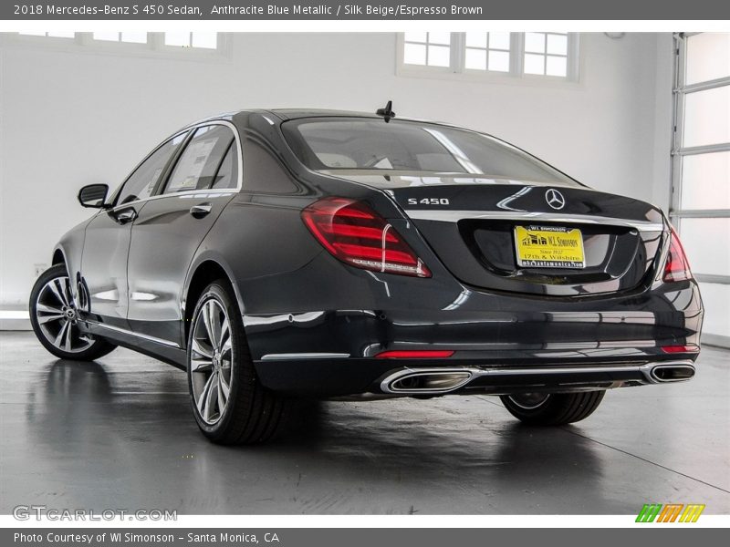 Anthracite Blue Metallic / Silk Beige/Espresso Brown 2018 Mercedes-Benz S 450 Sedan