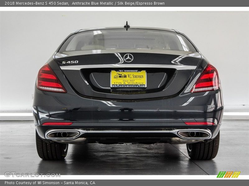 Anthracite Blue Metallic / Silk Beige/Espresso Brown 2018 Mercedes-Benz S 450 Sedan