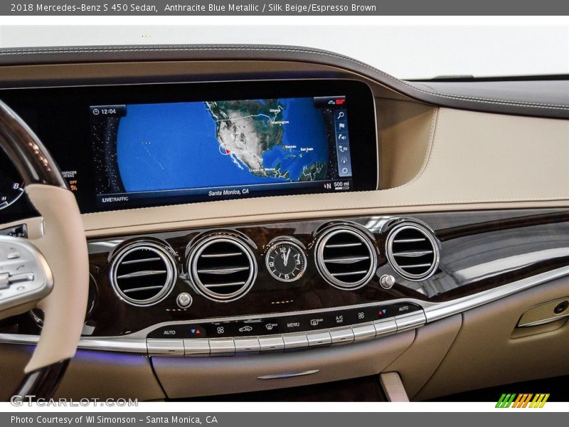 Anthracite Blue Metallic / Silk Beige/Espresso Brown 2018 Mercedes-Benz S 450 Sedan