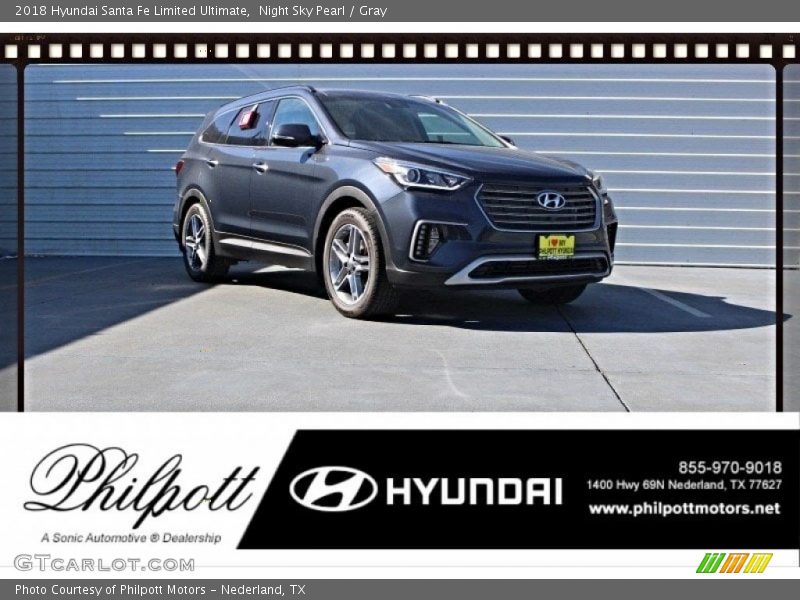 Night Sky Pearl / Gray 2018 Hyundai Santa Fe Limited Ultimate