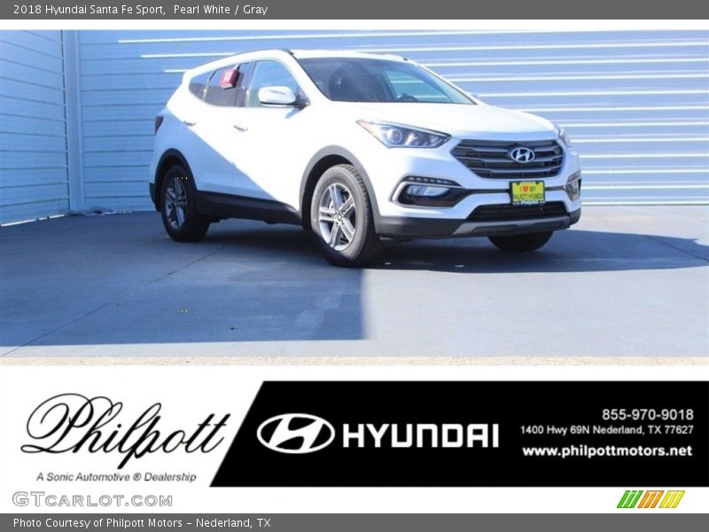 Pearl White / Gray 2018 Hyundai Santa Fe Sport