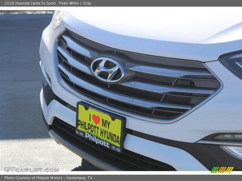 Pearl White / Gray 2018 Hyundai Santa Fe Sport
