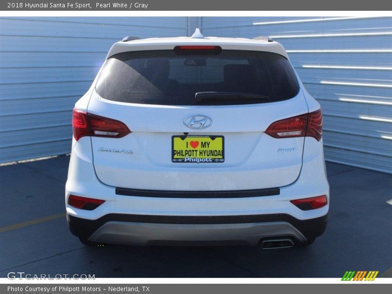 Pearl White / Gray 2018 Hyundai Santa Fe Sport