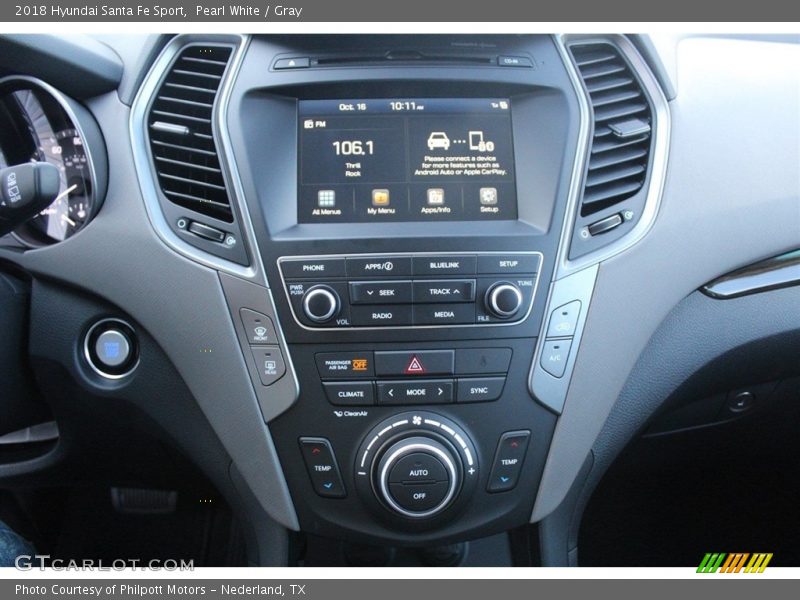Pearl White / Gray 2018 Hyundai Santa Fe Sport