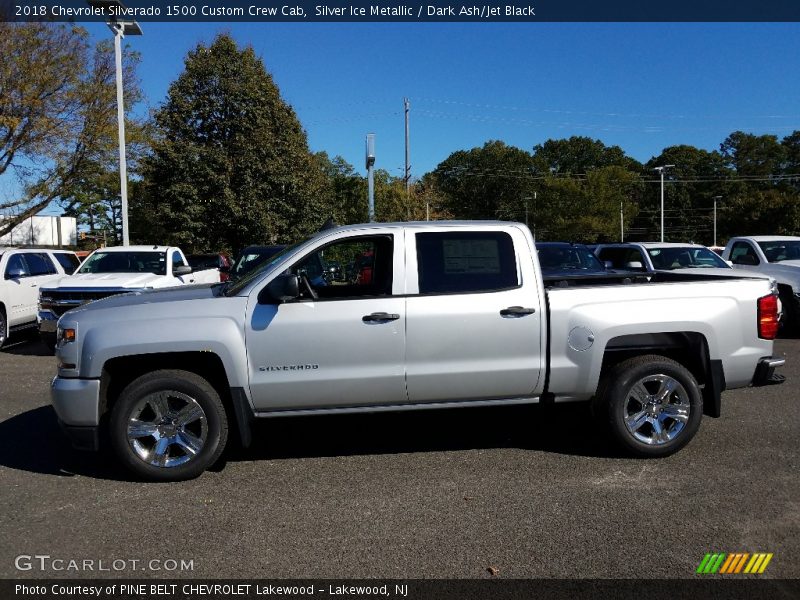 Silver Ice Metallic / Dark Ash/Jet Black 2018 Chevrolet Silverado 1500 Custom Crew Cab