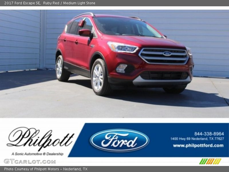 Ruby Red / Medium Light Stone 2017 Ford Escape SE