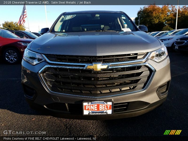 Satin Steel Metallic / Jet Black 2018 Chevrolet Traverse LS AWD